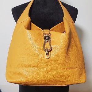 Dooney & Bourke Pebble Leather Logo Lock Bag